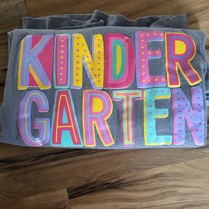 Bella Canvas Gray Tee with Colorful Kindergarten Print